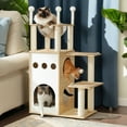 thumbnail image 1 of Demi Bonn 42" Cat Tree House for Multiple Cats, Cat Tower with Double Spacious Condos Perch, Hammock, Kittens Activity Centre, Beige, 1 of 9