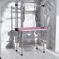 thumbnail image 1 of Demi Bonn 42" Dog Pet Grooming Table, Adjustable Arm Foldable Non-Slip Top, Rust-Proof, Waterproof, Warp-Free Trimming Table for Pets, Pink, 1 of 12