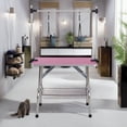 thumbnail image 1 of Demi Bonn 42" Pet Grooming Table for Large Dogs Adjustable Height Portable Trimming Table Drying Table w/Arm/Noose/Mesh Tray, Pink, 1 of 11