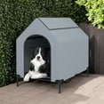 thumbnail image 1 of Demi Bonn 43" Dog House for Medium Dogs, Outside Elevated Dog Bed, Weatherproof Dog Kennel for Indoor and Outdoor, Portable Dog Shelter Cot with Ventilated Windows, Gray, 1 of 7