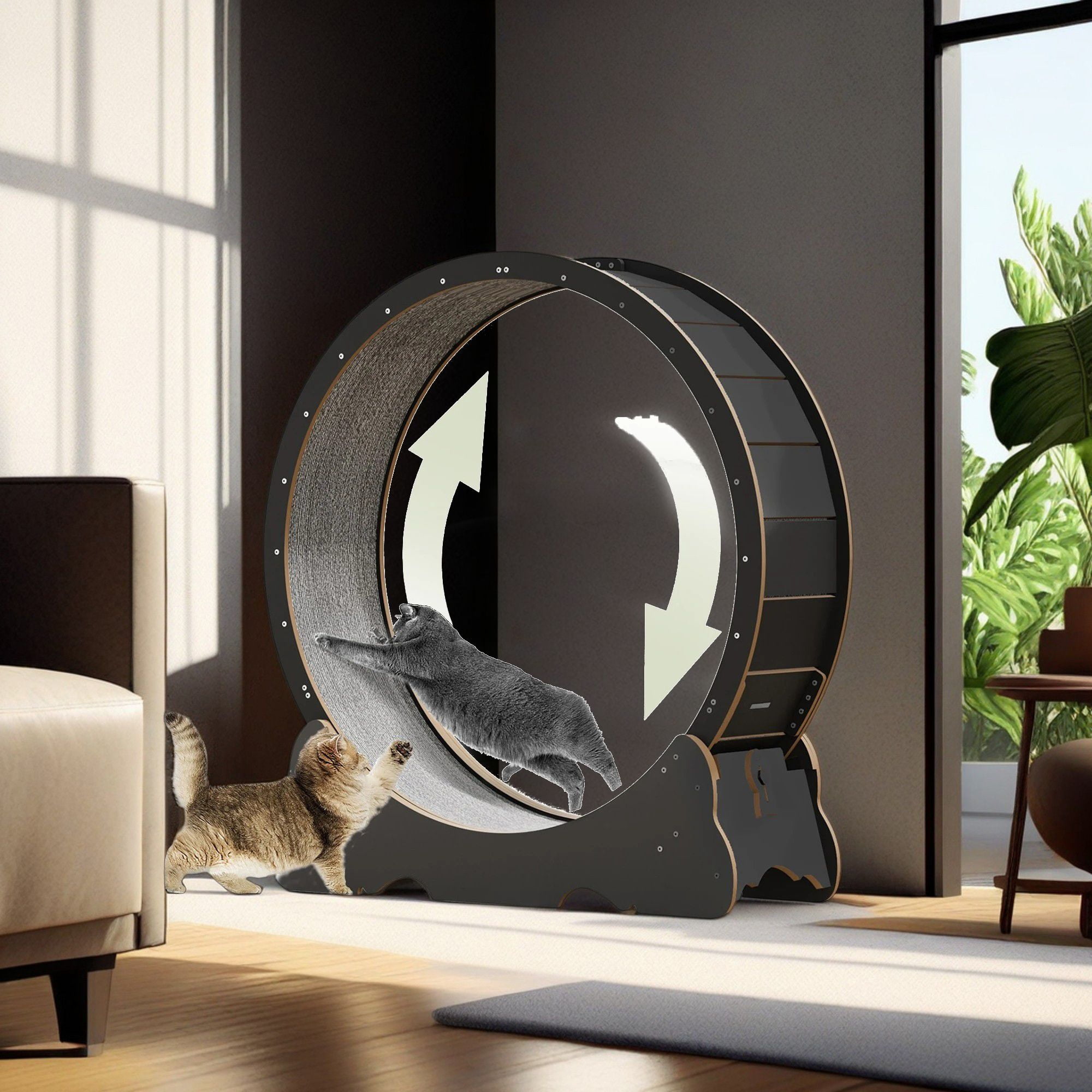 Kadyn 45" Cat Exercise Wheel for Indoor Cats, Large Cat Running Wheels, Cat Treadmill Wheel with Locking Mechanism for Cat's Healthy, Black Kadyn 45" Cat Exercise Wheel for Indoor Cats, Large Cat Running Wheels, Cat Treadmill Wheel with Locking Mechanism for Cat's Healthy, Black