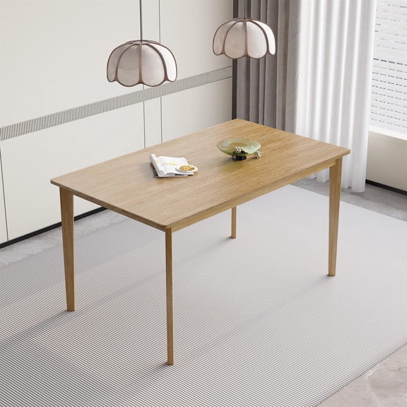 Demi Bonn 45" Scandinavian Rectangular Dining Table, Multi-function Modern Household Office Desk for Dining Room Living Room, Beige