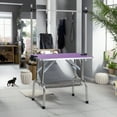 thumbnail image 1 of Demi Bonn 46" Dog Pet Grooming Table, Adjustable Arm Foldable Non-Slip Top, Rust-Proof, Waterproof, Warp-Free Trimming Table for Pets, Purple, 1 of 12