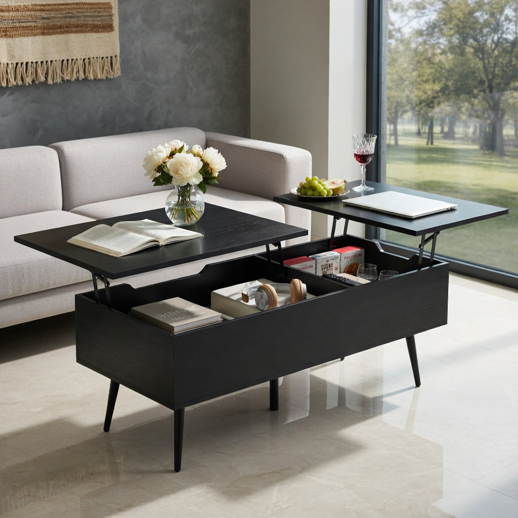 Demi Bonn 47 Inch Lift Top Coffee Table, 2 Hidden Storage Compartments ...