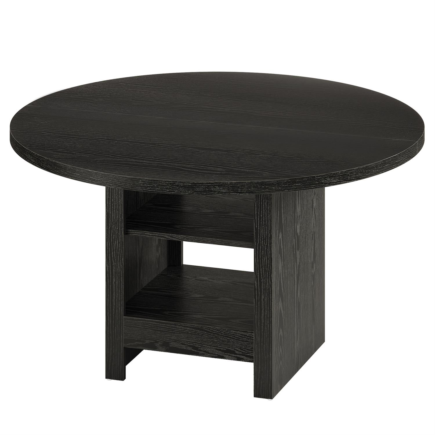 Demi Bonn 47" Round Kitchen Table, Compact Dining Set, Breakfast Nook, Perfect for Small Spaces, Black