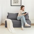 Demi Bonn 47" Twin Size Foldable Sofa Bed Sleeper Lounge Chair with Pillow, Convertible Floor Mattress Couch with Adjustable Backrest for Living Room, Dorm, Gray