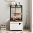 thumbnail image 1 of Demi Bonn 48" Hidden Cat Litter Box Enclosure Furniture with Cat Tree Tower, Iron and Wood Structure Privacy Cat House Washroom, Brown, 1 of 7