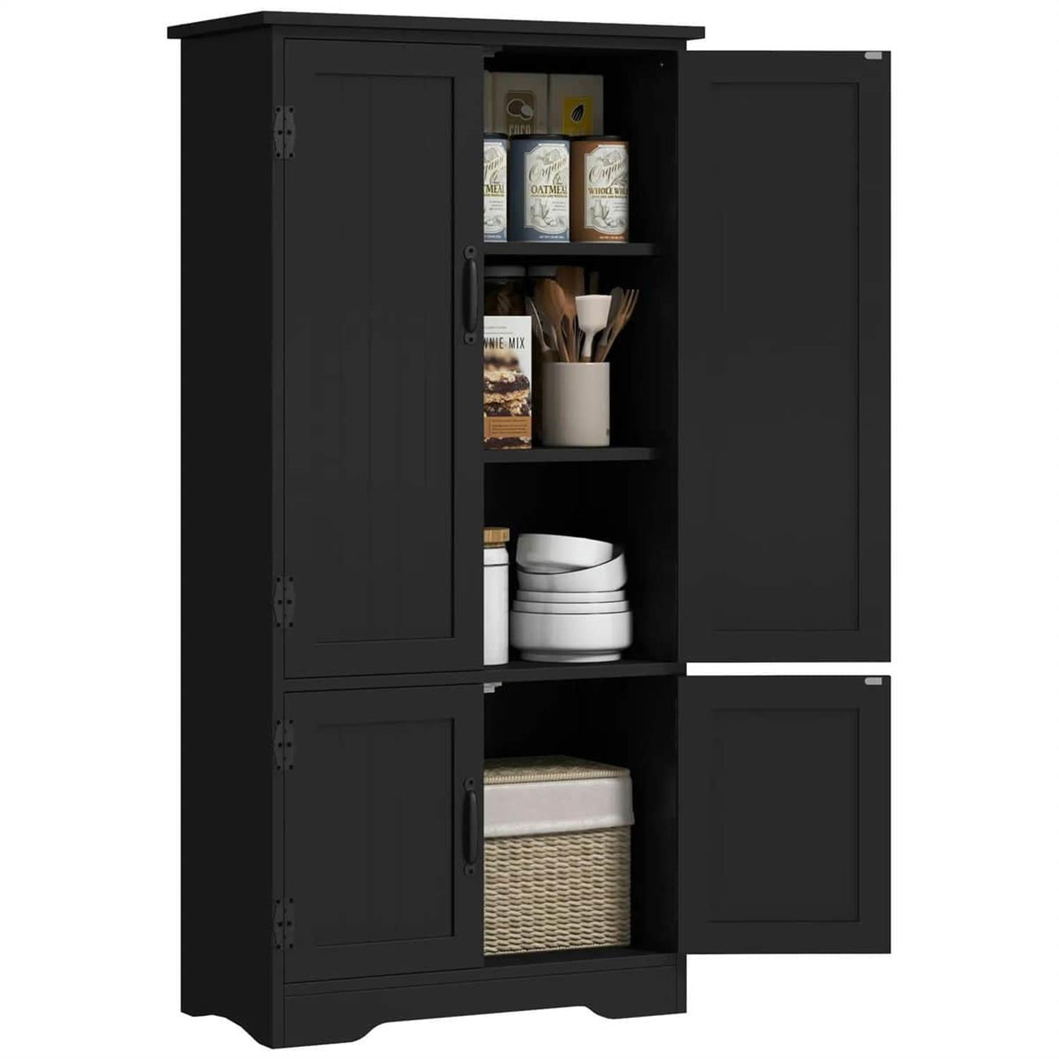 Demi Bonn 48" Modular Storage Cabinet with 2 Sliding Doors, Spacious Shelving for Kitchen Pantry, Easy Assembly, Black