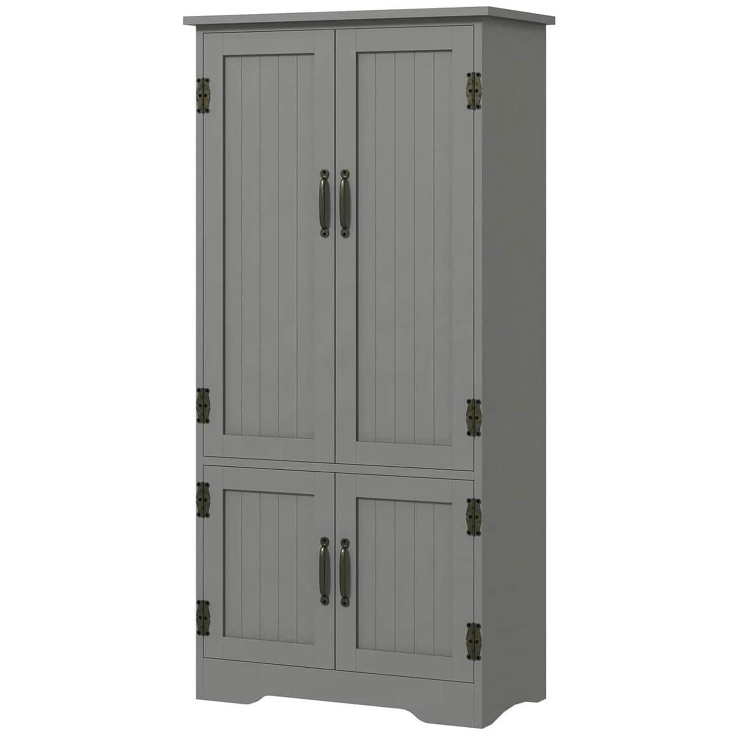 Demi Bonn 48" Modular Storage Cabinet with 2 Sliding Doors, Spacious Shelving for Kitchen Pantry, Easy Assembly, Gray