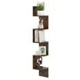 thumbnail image 1 of Demi Bonn 5-Tier Corner Shelf, Wall Mounted Floating Design, Space-Saving, Easy Installation, Rustic Brown, 1 of 7
