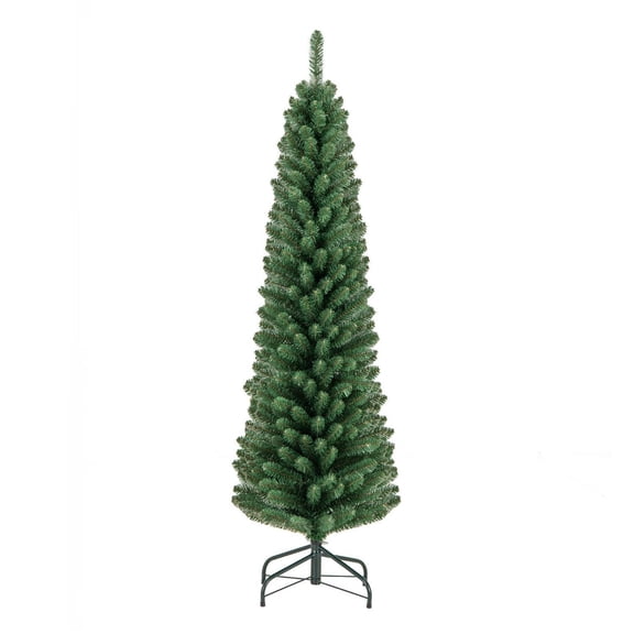 Demi Bonn 5 feet Green Pencil Christmas Tree - 295 Memory Wire Branches, Fireproof PVC, Upgraded Stand