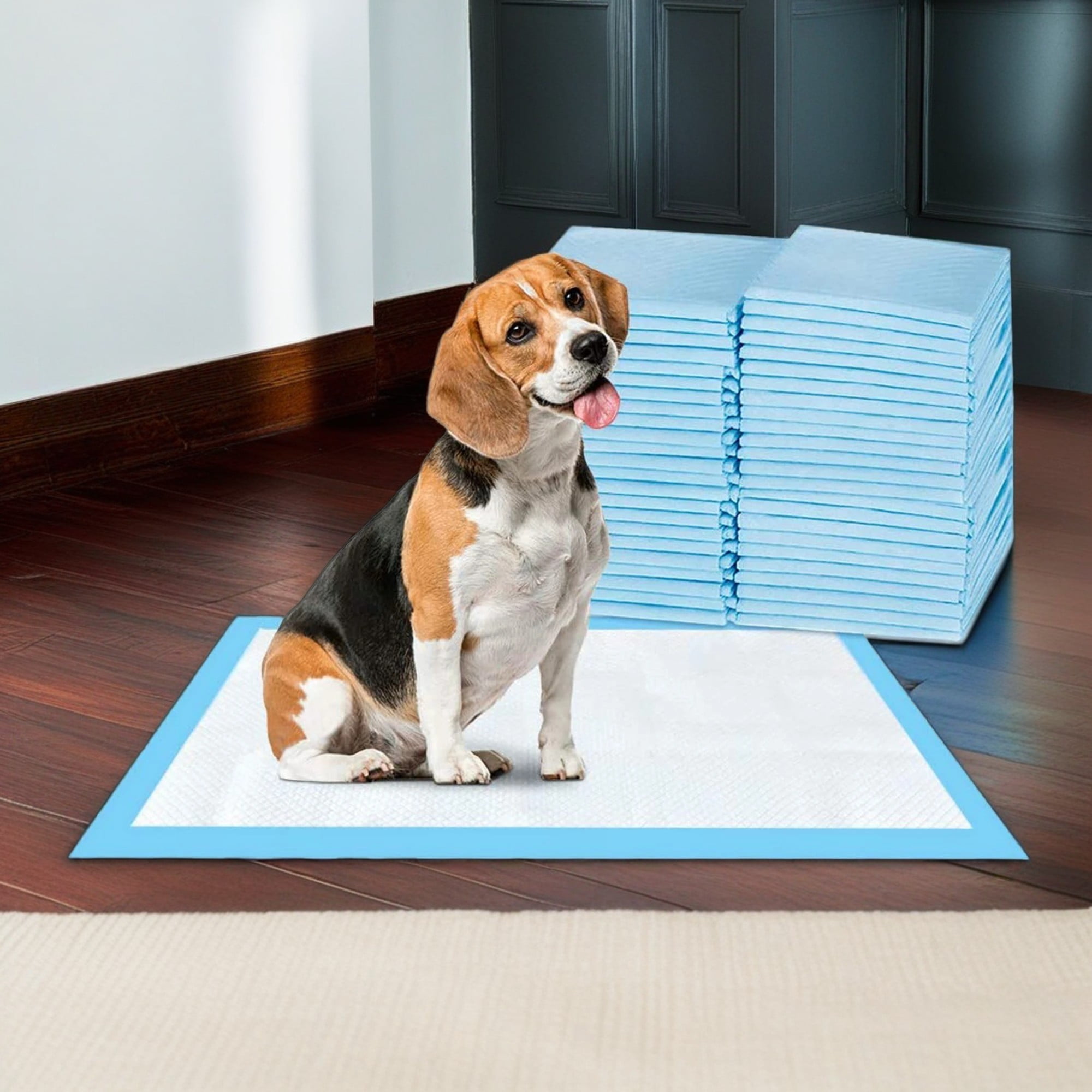 resenkos 50pcs 22 x 22" Dog and Puppy Pee Pads with Leak-Proof Quick-Drying Disposable Dog Pads for Potty Training Pad, Absorbent Dog Pee Pads, Blue