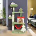 thumbnail image 1 of Demi Bonn 52" Christmas Decor Cat Tree Tower for Indoor Cats, Multi-Level Cat Climbing Tower with Cat Condos, Top Perches, Hammock, Green, 1 of 7