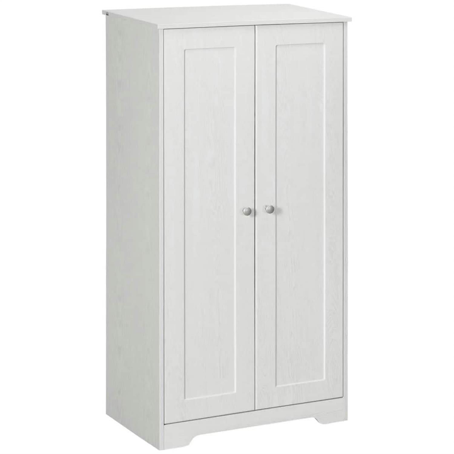 Demi Bonn 54" Kitchen Pantry Storage Cabinet, Freestanding 2-Door Cupboard, Space-Saving Shelves for Living Room, White
