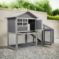 thumbnail image 1 of Demi Bonn 56"Outdoor Rabbit Hutch, Indoor Rabbit Cage with Tray, Wood Bunny House Chicken Coops, Gray, 1 of 11
