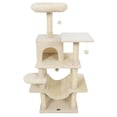 thumbnail image 1 of Pefilos 58" Multi-Level Cat Tree, Soft Plush & Padded Top Perch, Condo & Sisal Scratching Posts, Beige, 1 of 7