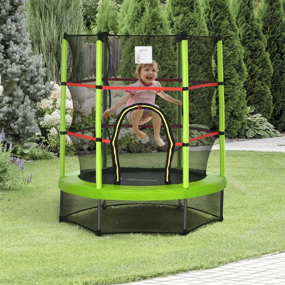 Demi Bonn 5FT Kids Trampoline with Enclosure Net, Suitable for Ages 3 to 6 Years, Green