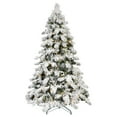 thumbnail image 1 of Demi Bonn 5ft LED Flock Christmas Tree with 375PE/PVC Mixed Branch Tips, Hinged Foldable Base for Indoor Holiday Decor, White, 1 of 4