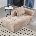 Demi Bonn 62" Plush Chenille Loveseat Sofa, Modular Sleeper for Living Room, Bedroom, Apartment Lounge, Stylish & Comfortable Couch, Beige