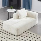 Demi Bonn 62" Plush Chenille Loveseat Sofa, Modular Sleeper for Living Room, Bedroom, Apartment Lounge, Stylish & Comfortable Couch, White