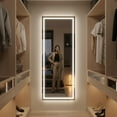 thumbnail image 1 of Demi Bonn 63x24 Inch Frameless LED Full-Length Mirror, Black Tempered Glass, 2399 Lumens LED, Anti-Desilvering Distortion-Free, Heavy-Duty Back Frame, 1 of 7