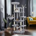 thumbnail image 1 of Demi Bonn 69" Cat Tree Tower for Indoor Large Cats, Fat Cats with Big Hammock, Cat Climbing Tree with Scratching Posts, Condo House and Top Perch, Gray, 1 of 10