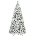 thumbnail image 1 of Demi Bonn 6ft Artificial Flock Christmas Tree with 752 PVC & Hard Needle Tips, Hinged Foldable Base for Indoor Decor, White, 1 of 5