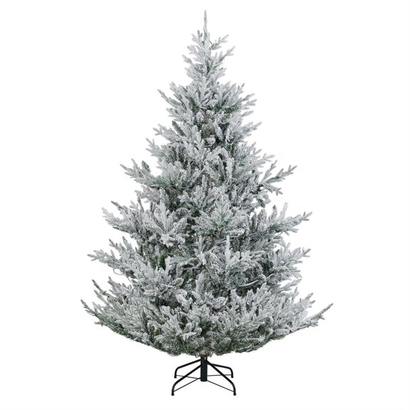 Demi Bonn 7 FT Green Pre-Lit Snow-Flocked Tree - 1074 Branch Tips, 450 LEDs, 13 Modes, Timer Function