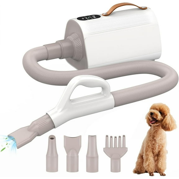 Demi Bonn 70DB Low Noise Design Pet Hair Dryer Blower, Dog Cat Hair Blower with Negative Ion Function and Adjustable Temperature, White