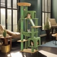 thumbnail image 1 of Demi Bonn 71" Large Cat Tree Tower for Indoor Cats, Multi-Level Cat Tree House with Padded Perches, Scratcher, Hammock, 2 Cozy Cat Condos and Scratching Posts, Green, 1 of 7