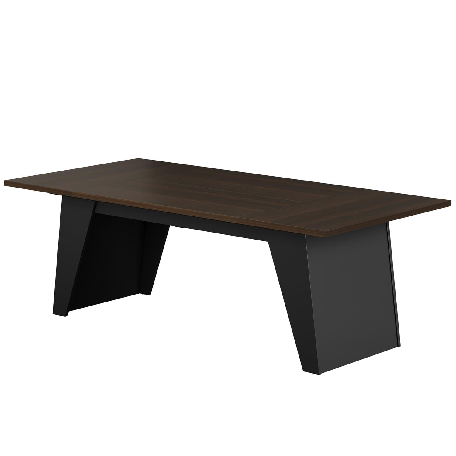 Demi Bonn 71" Large Round Conference Table, Modern Diameter Oak Desk for Home Office and Dining Room, Sturdy Construction, Brown