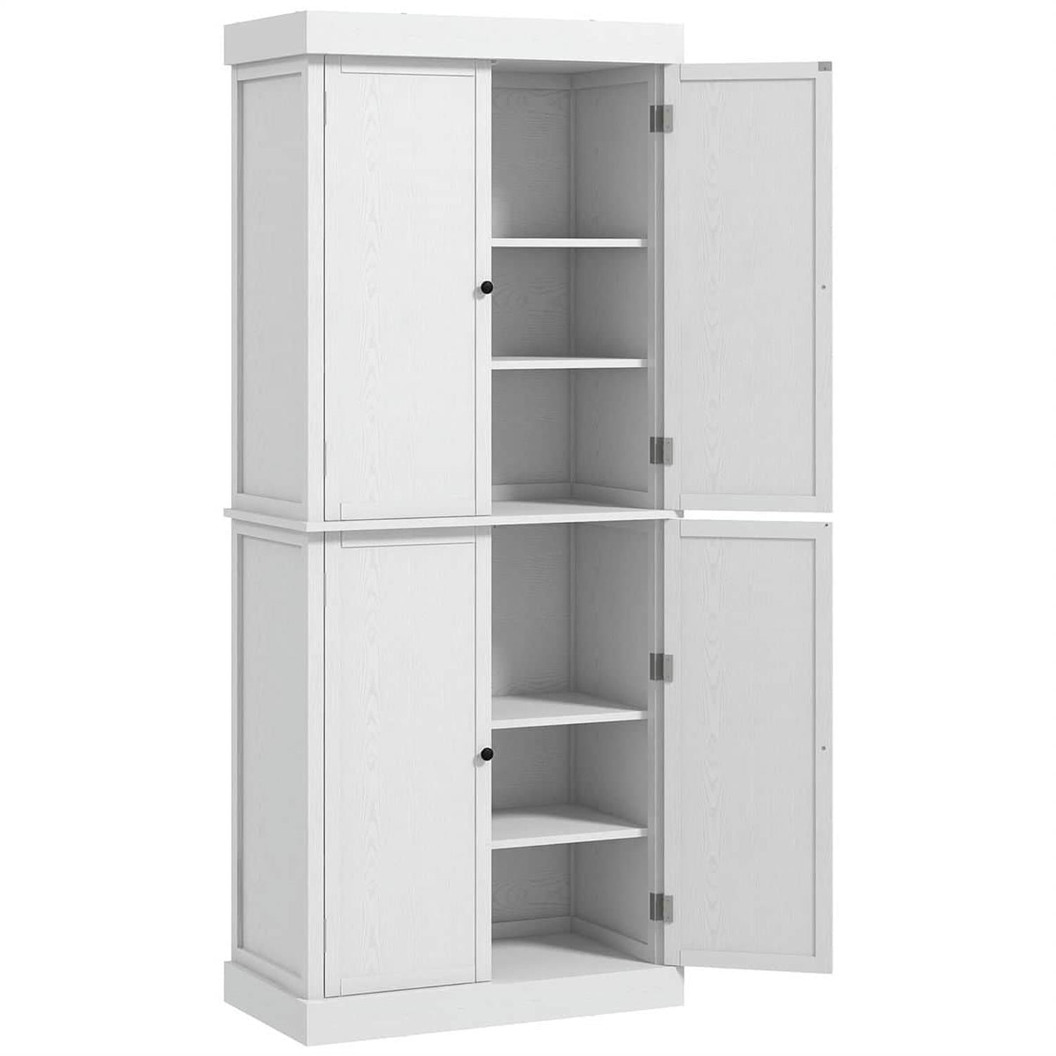 Demi Bonn 72" Large Kitchen Cabinet, Pantry Storage with Doors & Shelves, Freestanding Food Pantry Cabinet, Space-Saving Storage Solution, White