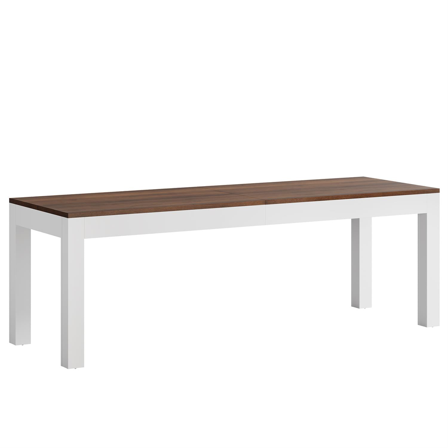 Demi Bonn 78" Modern Dual-Toned Desk, Extended Surface Workstation for Living Room, Stylish Home Office, Brown