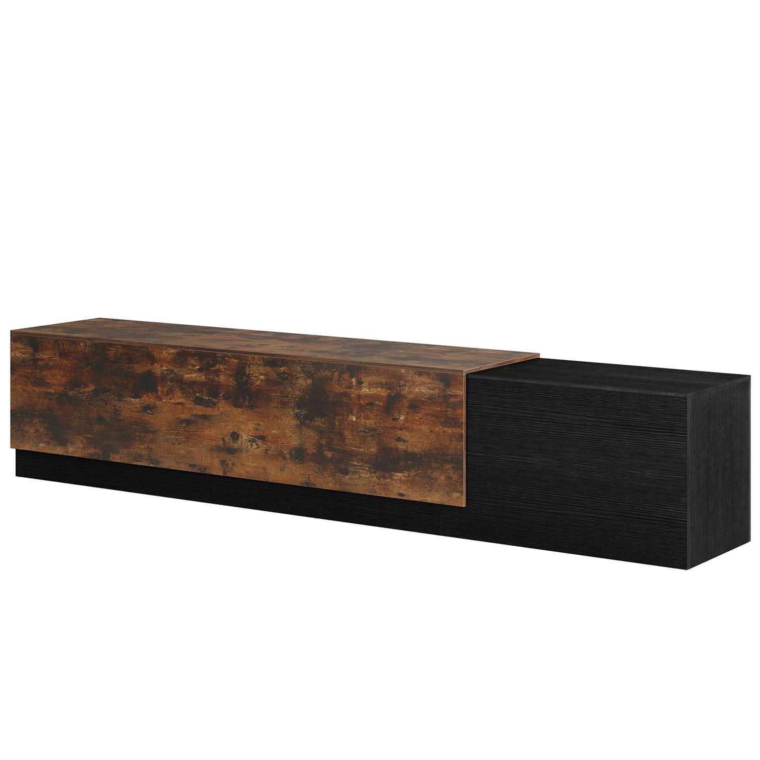 Demi Bonn 78" Rustic Entertainment Unit, Modern TV Stand, Living Room Console Table, Stylish Media Center for Home Theater, Brown