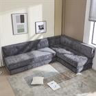 Demi Bonn 78" Versatile Chenille Sectional Sofa with Side Pocket, Modern Couch for Living Room, Customize Layout to Fit Any Space, Gray