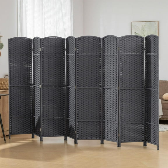 Demi Bonn 8-Panel Folding Room Divider Screen, 5.6' Tall Privacy Screen for Home Office, Space-Saving Freestanding Partition, Gray