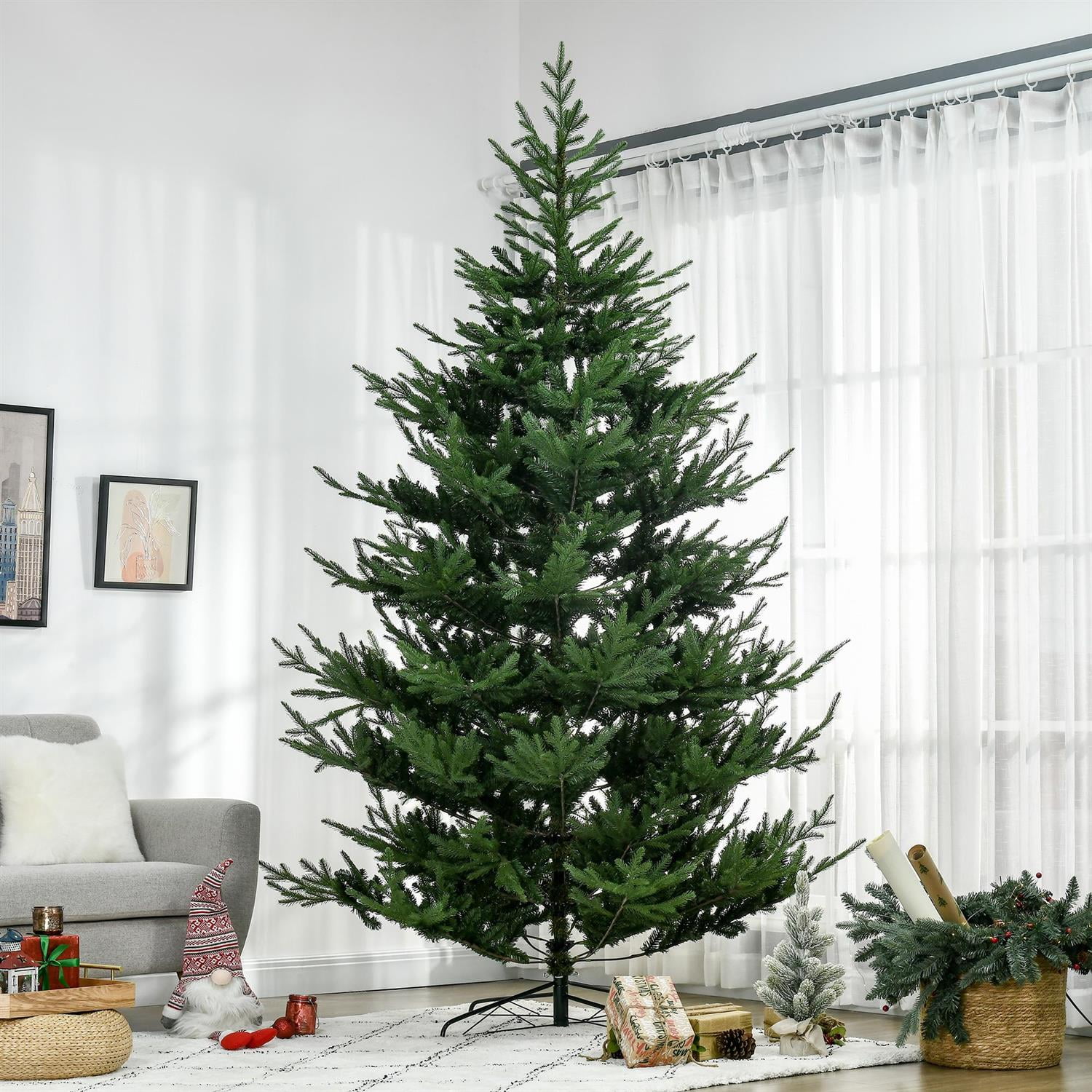 Demi Bonn 9 Foot Artificial Christmas Tree, Nordic Pine Hinged Xmas ...
