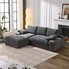 Demi Bonn 99"x69" L-Shape Modular Sectional Sofa Set, Modern Minimalist Upholstered Sleeper Couch for Bedroom & Living Room, No Installation, Gray