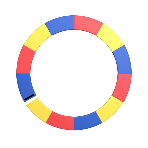 Demi Bonn Anti-Tear 12FT Trampoline Safety Pad, Full Edge Protection, Waterproof Coating, Multicolor