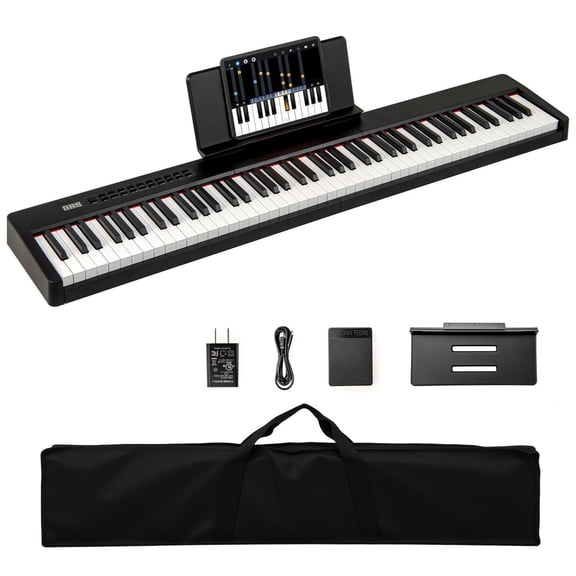 Demi Bonn Black 88-Key Velocity-Sensitive Piano, Professional Practice, Dual Speakers, French DREAM Audio