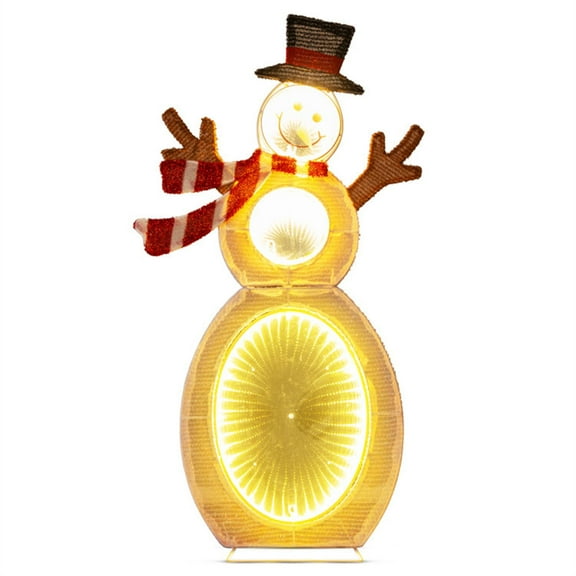 Demi Bonn Christmas Decoration LED Lighted Snowman with Metal Stand, Vibrant Decor for Festive Season,