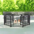 thumbnail image 1 of Demi Bonn Dog Playpen for Indoor, Yard, RV Camping, 24" 8 Panels Dog Fence for Puppy and Small Dogs, Outdoor Foldable Pet Exercise Pen with Doors, Black, 1 of 8