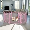 thumbnail image 1 of Demi Bonn Dog Playpen for Indoor, Yard, RV Camping, 24" 8 Panels Dog Fence for Puppy and Small Dogs, Outdoor Foldable Pet Exercise Pen with Doors, Pink, 1 of 8