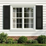 Demi Bonn Exterior Window Shutters - Indoor & Outdoor Use, Weather-Resistant Polypropylene, Easy DIY Install & Minimal Upkeep - Louver Shutters for Windows Outside, Vinyl, Brick, 14W*51 H, Black