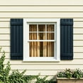 thumbnail image 1 of Demi Bonn Exterior Window Shutters - Two horizontal bars, Weather-Resistant Polypropylene, Easy DIY Install - Louver Shutters for Windows Outside, Vinyl, Brick, 14"W*39" H, Blue, 1 of 8