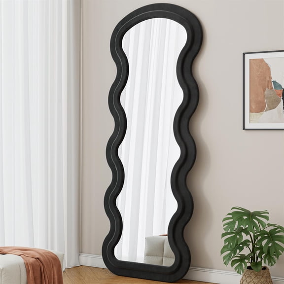 Demi Bonn Flannel Full Length Mirror, Wave Design, Fade-Resistant, Bedroom Use, Rose