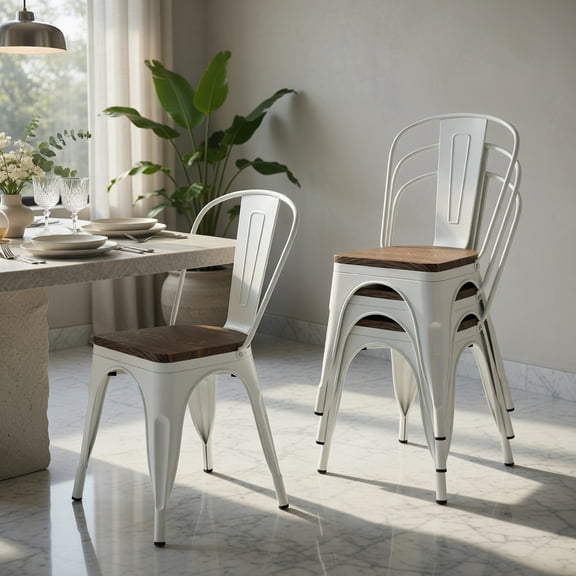 Demi Bonn Folding Dining Chair Set of 2, Rubber Wood Frame, Linen Padded Seat, Rattan Back, Beige