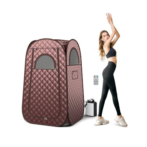 Demi Bonn Full-Body Personal Sauna Tent with 1000W 3L Steam Generator for Home Spa Relaxation, Portable Sauna, Brown