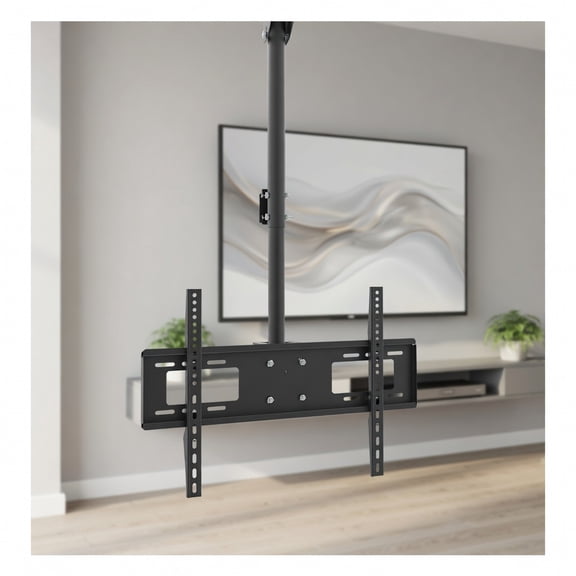 Demi Bonn Heavy-Duty Adjustable Ceiling TV Mount for 32-70 Inch Flat Screen, VESA 600x400mm, 110 lbs Capacity, Tilt & Swivel Design for Commercial & Home Use, Black
