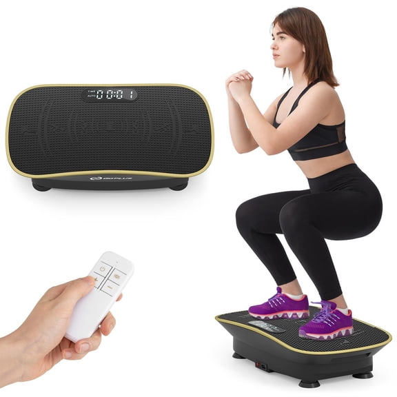 Demi Bonn Home Gym Vibration Plate Exercise Machine, Lymphatic Drainage, 10 Speed Intensities, Black